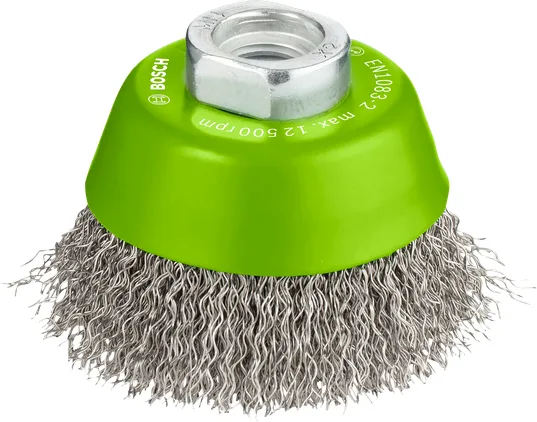 Wire Cup Brush - Crimped Wire, Inox